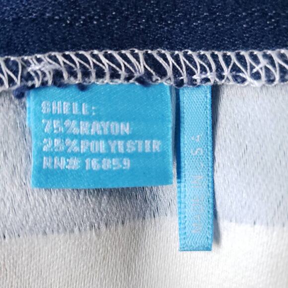 J. McLaughlin Martinique Skirt Pencil Blue Striped Rayon White 6 - Picture 10 of 10